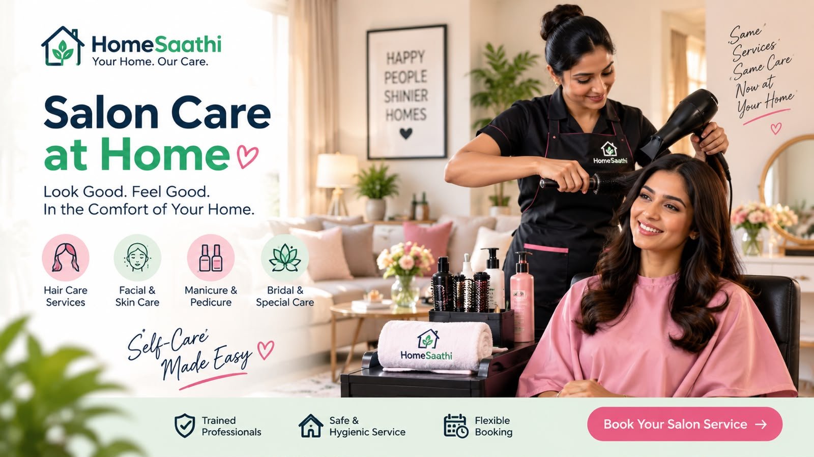 Indian beauty providing salon service at home