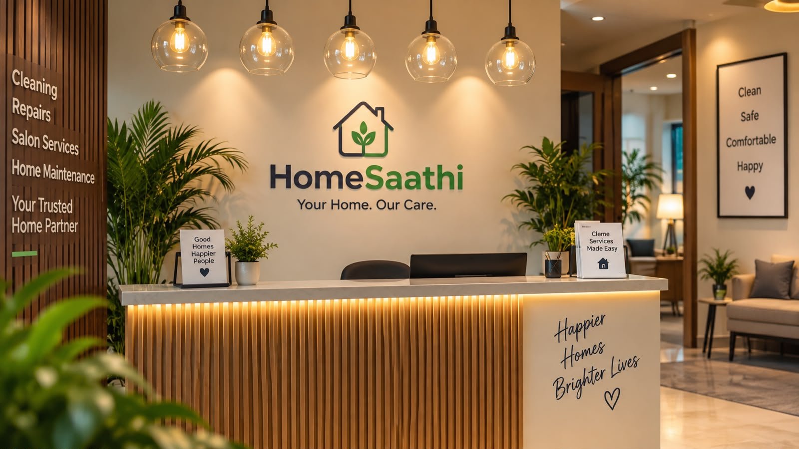 HomeSaathi trusted home services reception